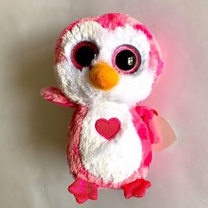 NWT Ty Beanie Boo Pink Penguin with Heart